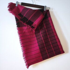 Laura Borghese Square Fuschia Plaid Scarf